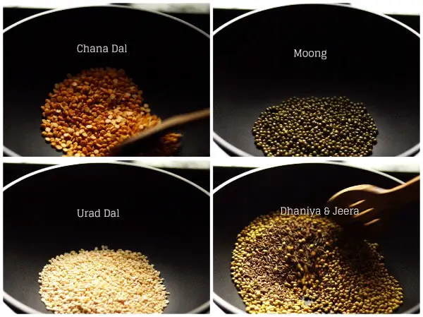 Grains and Spices for Bhajani