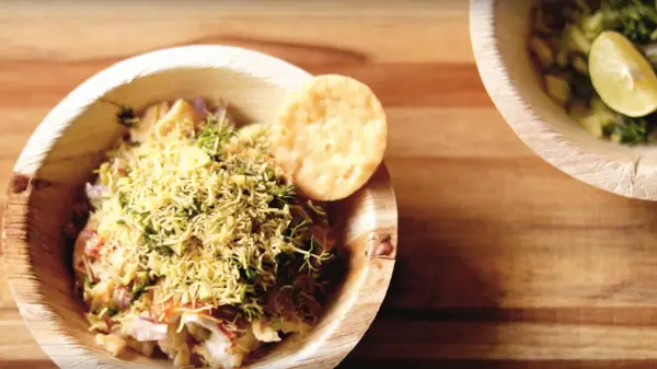Homemade Chaat served in a serving Katori