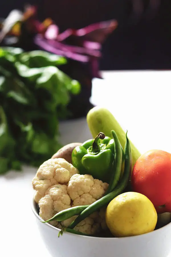 Indian vegetables in a bowl