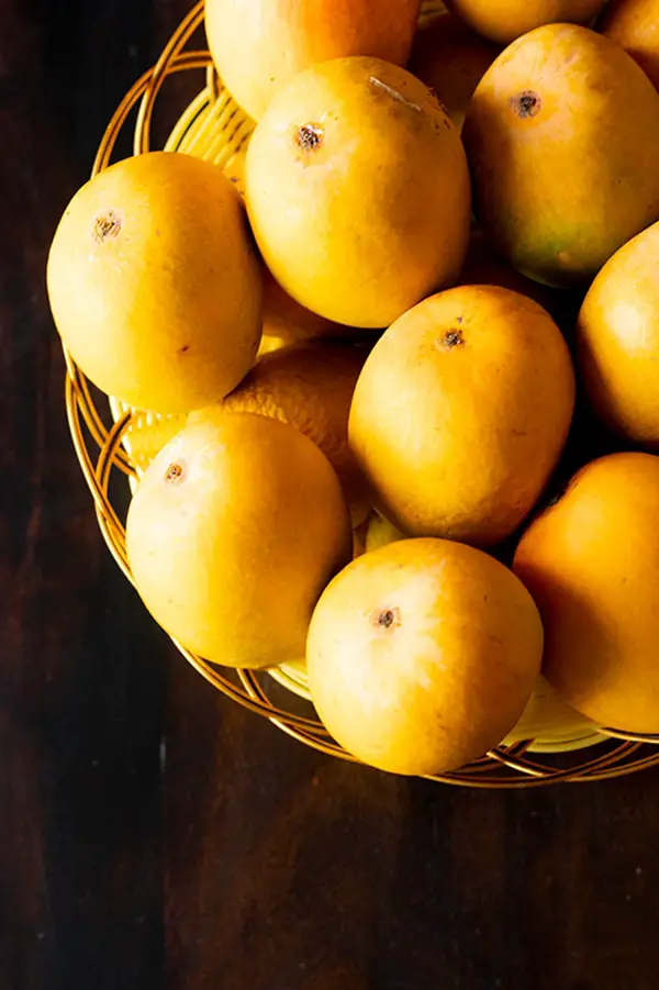 Devgad mangoes in a basket