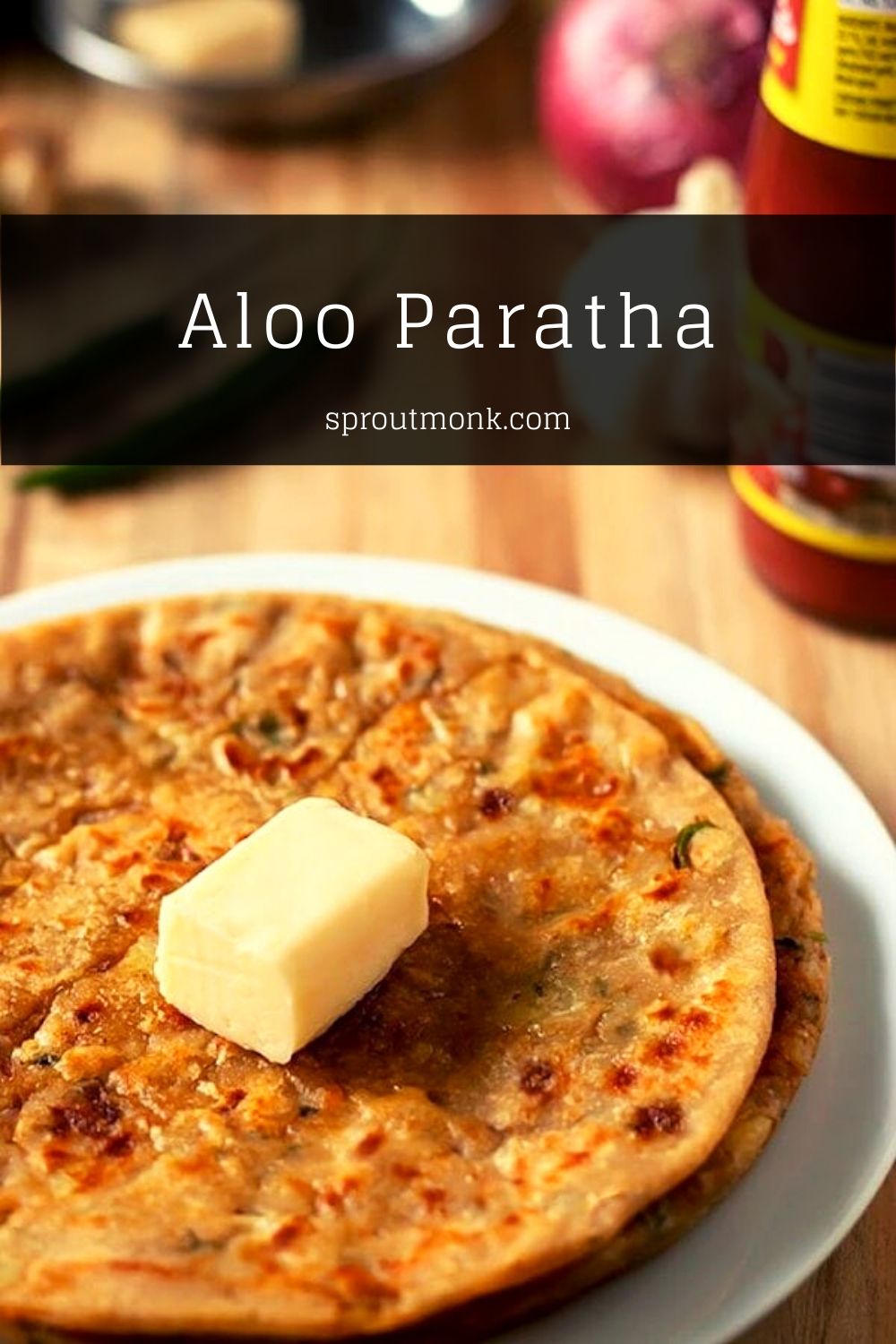 aloo parathas served in a plate