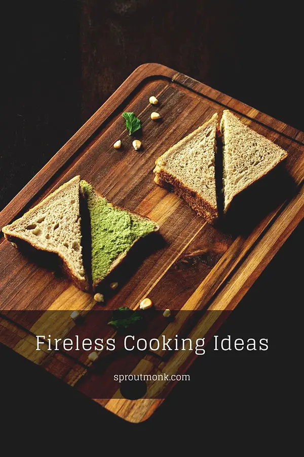 two chutney sandwiches on a wooden board