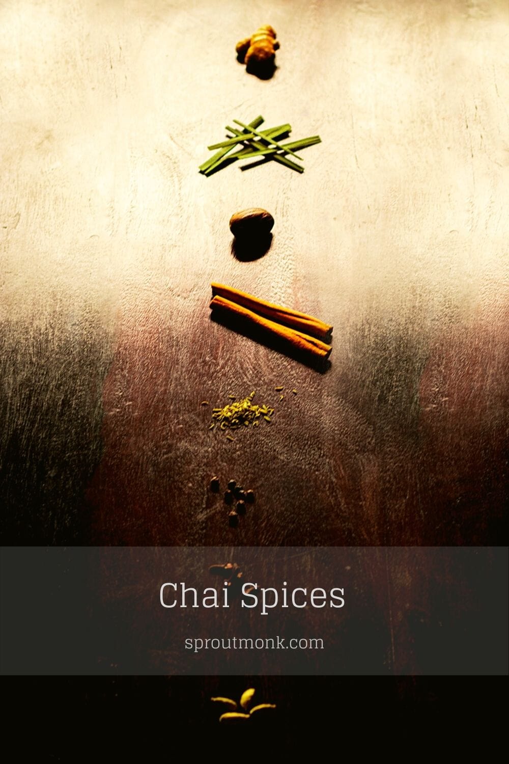 chai spices on a wooden surface