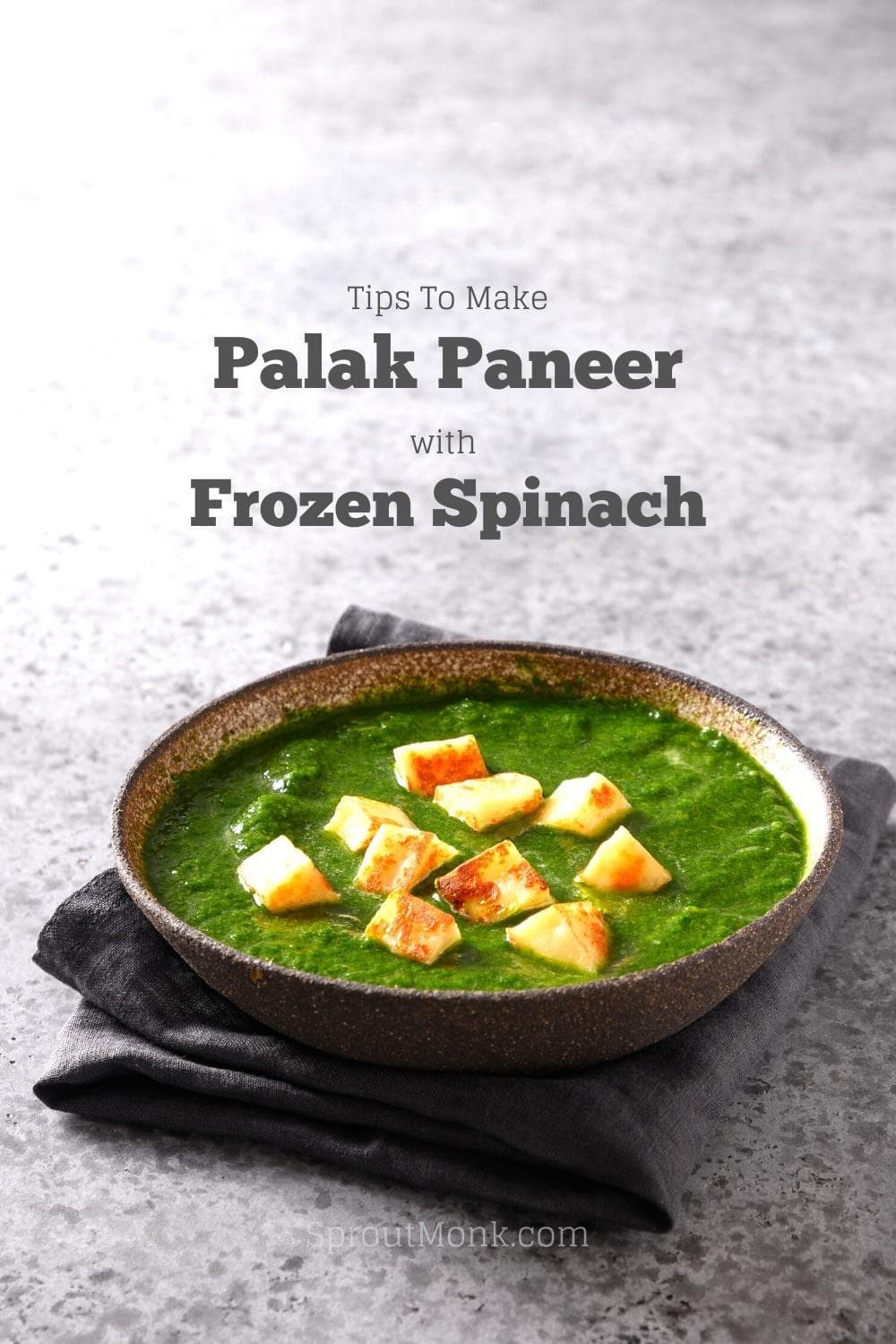 palak paneer with frozen spinach cover image